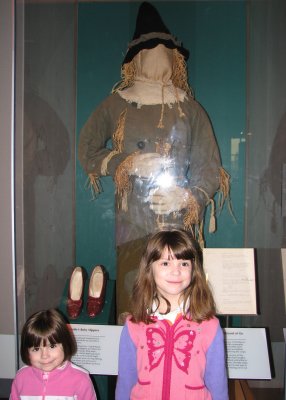 Ava & Katie with Dorothy's Ruby Slippers & Scarecrow Costume