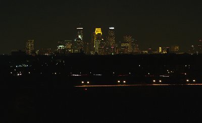 Night Shot of Minneapolis, MN  From 10 MIles Away