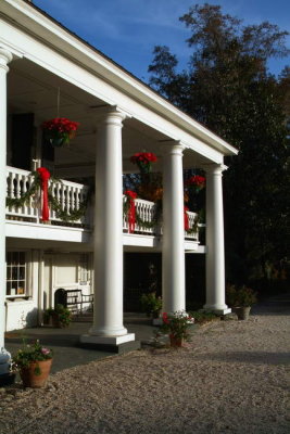 Columns and Porch Ready for Christmas