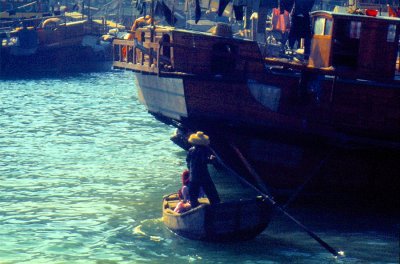 A Water Taxi in the Aberdeen Fishing Village
