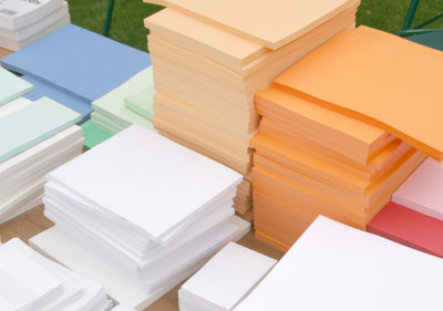 Piles of Pastel Paper