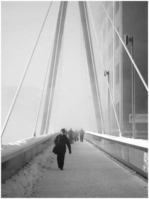 people on a bridge