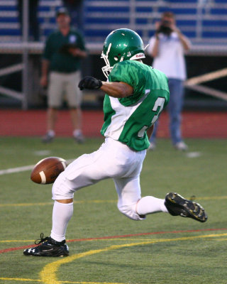 Seton's DJ Rotella getting off one of only two Seton punts for the game