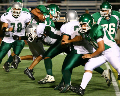 Seton's Chris Perry slipping past the line of scrimmage