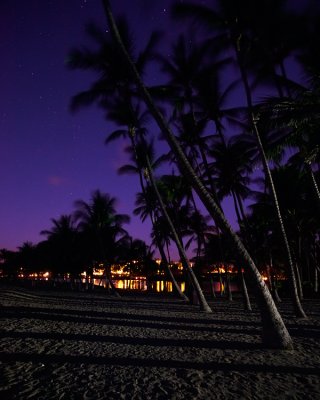 Night scene at Anaeho'omalu Beach