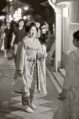 Maiko on Pontocho street in Kyoto