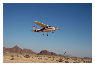 Sossusvlei van bovenaf gezien.