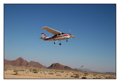 Sossusvlei van bovenaf gezien.