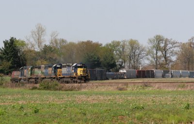 This train was a 9500' long monster, passing through the top of the S curve at St. James.