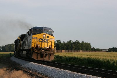 Beautiful evening light bathes NB coal train V566 as it heads to Hazelton IN to load