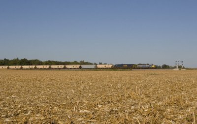 Parked grain train