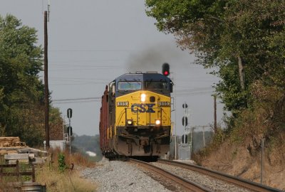 After meeting NB stack train Q124, Q645 gets the signal to go south out of Decker siding.