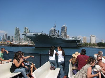 USS Midway from the Ferry