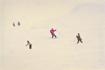 Skiing in snowy weather  - Beitostølen