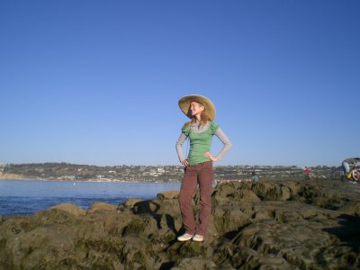 Jennifer admiring the tide pools