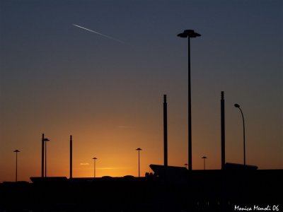 Sunset on unknown planet