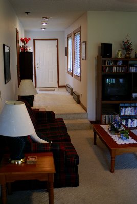 View of entry from Sunken Living Room