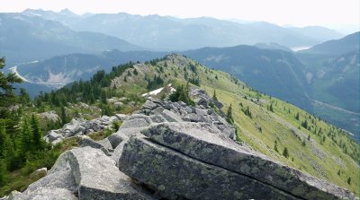 Descending the East Ridge