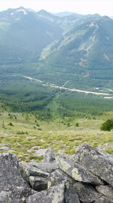 Looking down the Avalanche Gully