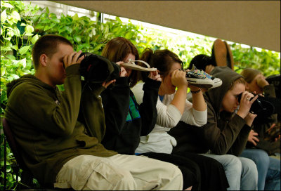 Now the subjects are watching an imaginary horse race through high powered binoculars.