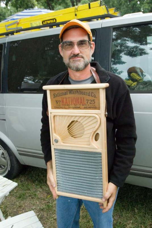 Made his own washboard