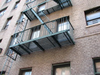My fire escape on Walton. The window on the rightside of the Bronx Terrace was ours. COPYRIGHT PAT MORGAN 2007
