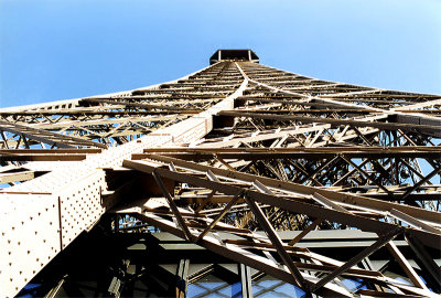 Eiffel Tower looking up