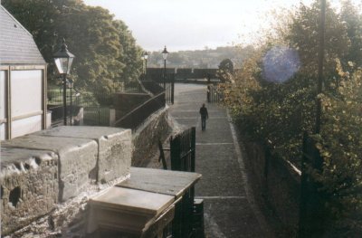 Derry Northern Ireland Elizabeth walking on the city wall.jpg