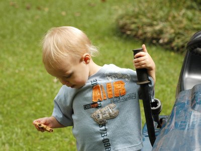 Brooks on his tractor
