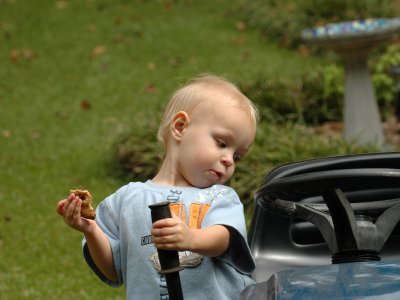 Brooks on his tractor