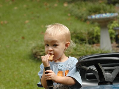 Brooks on his tractor