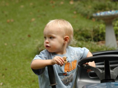 Brooks on his tractor