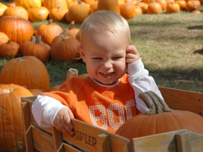 Riding with a pumpkin