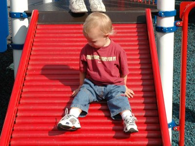 On the roller slide