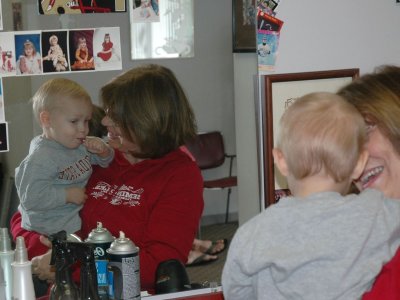 Nana with Brooks and his lollipop