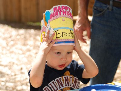 A rare photo of Brooks and his hat