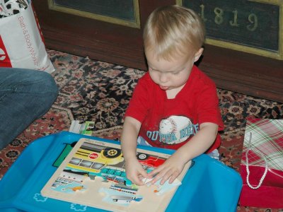 Brooks works on his new puzzle