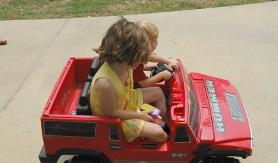 Brooks and Paige in the Hummer
