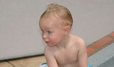 Brooks in the hot tub