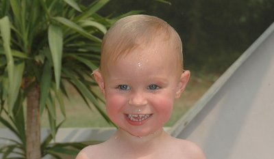 Brooks in the hot tub