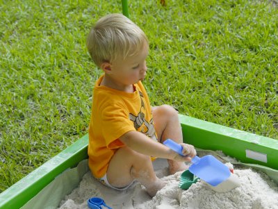 Brooks in his new sandbox