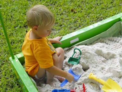 Brooks in his new sandbox