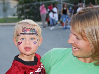 Mommy likes the face painting