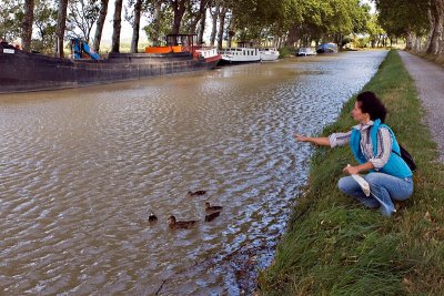 Feeding the ducks at Le Somail