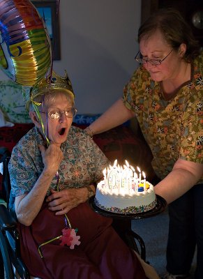 Blowing out the candles