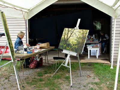 Melinda working on her Kinkade masterpiece