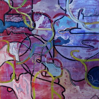 Egg Tempera and Acrylic and Ink on Panel 36x36inches