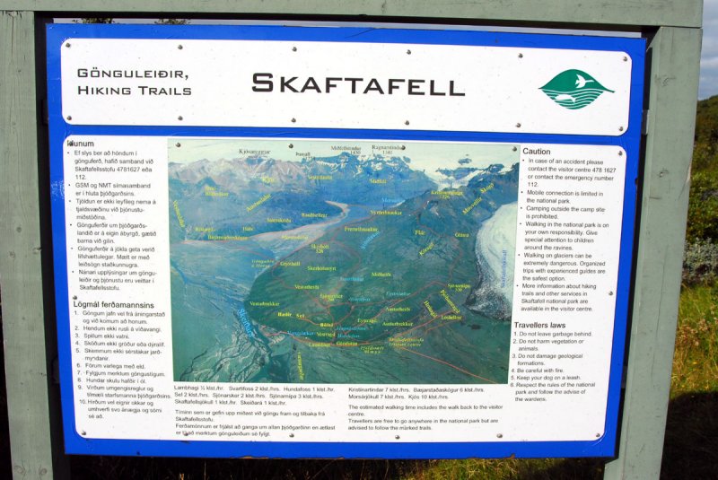 Overview of Skaftafell at the visitor's center
