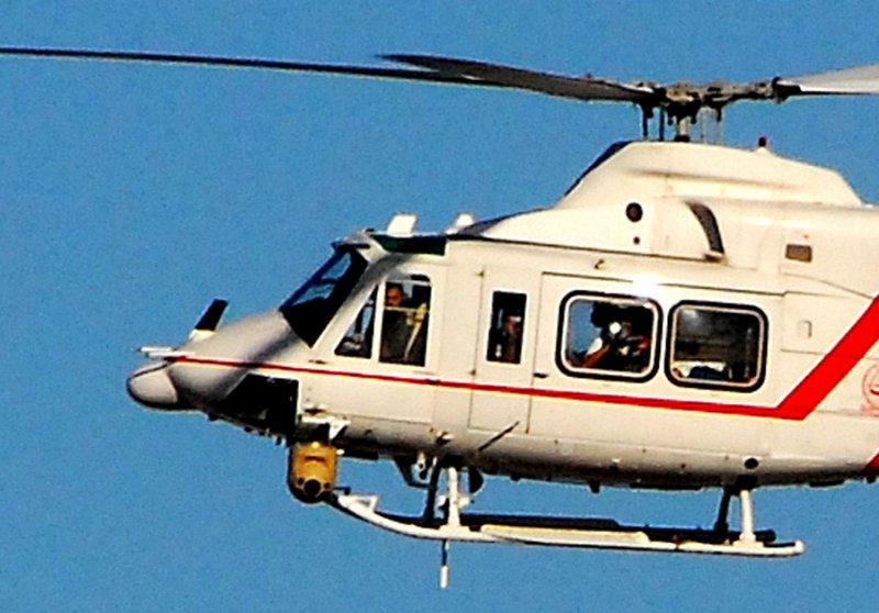 Closeup of the Dubai police helicopter