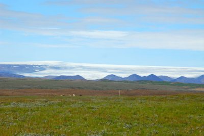 Langjkull Icecap seen on a clear day from near Gullfoss